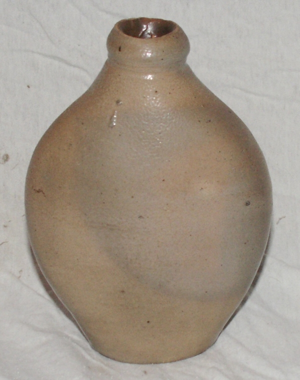 Salt Glaze Pumpkin Seed Stoneware Flask