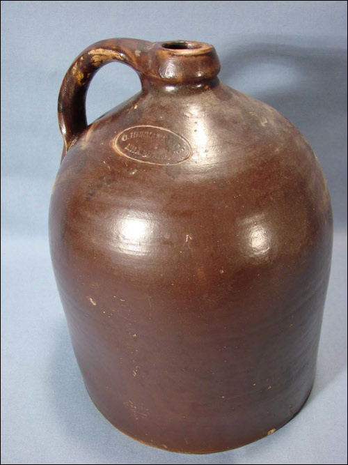 Antique Charles Hermann Jug with Albany Glaze