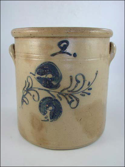 Antique Salt Glazed Crock Likely From Appleton Valley, WI Area