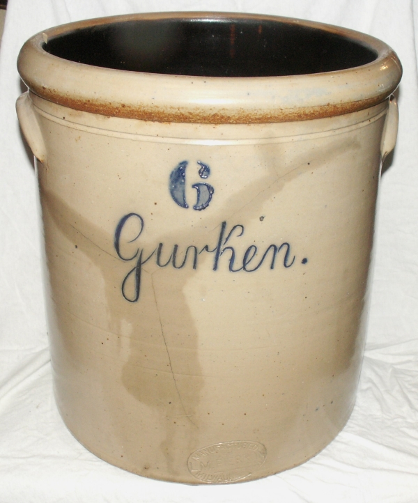 6 Gallon L.M. Pierron, Milwaukee, WI Gurken Crock