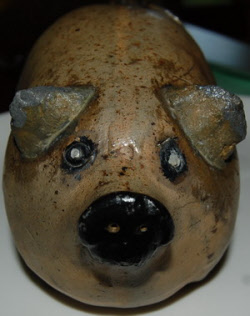 Antique Pig Pottery C. Hermann 1800s