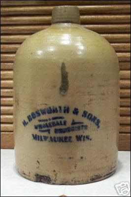 Antique Jug H. Boswoth & Sons Wholesale Druggists Milwaukee