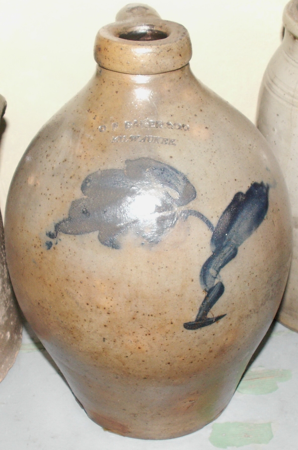 O. F. Baker, Milwaukee, WI 1 Gallon Ovoid Jug