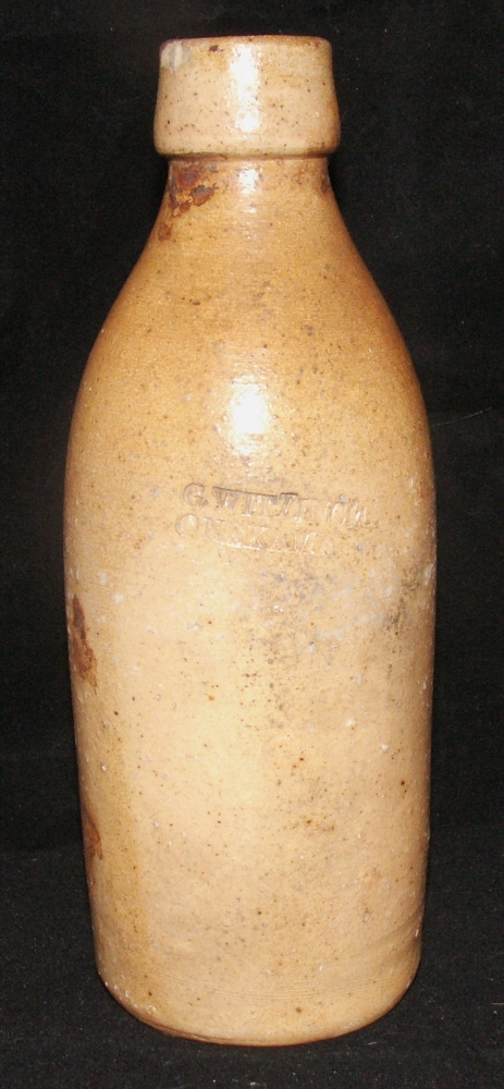G. Witting & Co., Onekama, MI Pottery Bottle