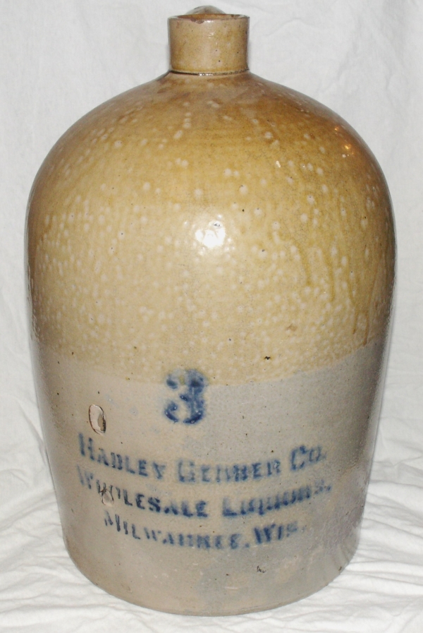 Hadley Gerber Co. Wholesale Liquors Milwaukee, Wis 3 Gal Jug