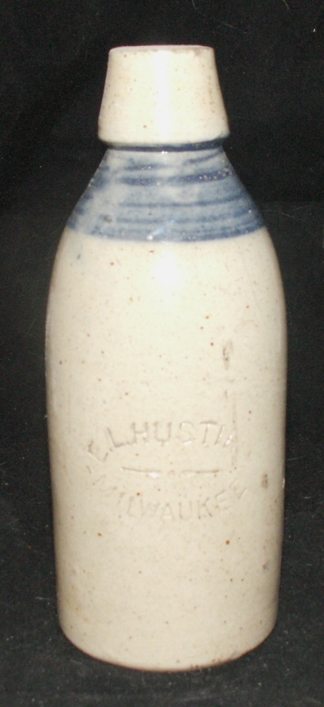 E.L. Hustging Milwaukee Wis Stoneware Bottle