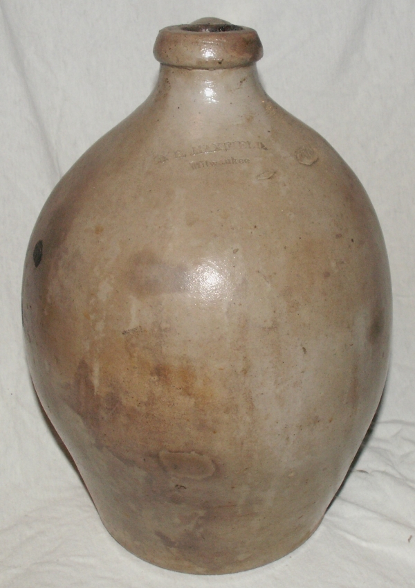 J.B. Maxfield, Milwaukee, WI 1 Gallon Ovoid Jug