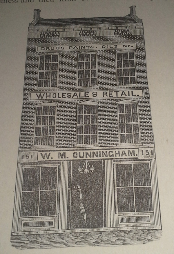 William Cunningham Pottery Storefront Ad--Circa 1800s William Cunningham Pottery Antique Ads