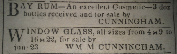 William Cunningham Bottles Newspaper Ad Antique Wisconsin